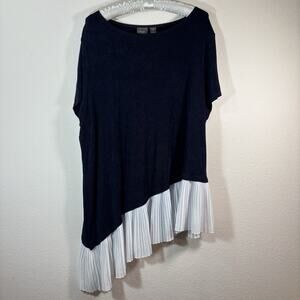 Chicos Travelers Blouse Women's Size 4 Coastal Flowy Stretch Casual Ladies